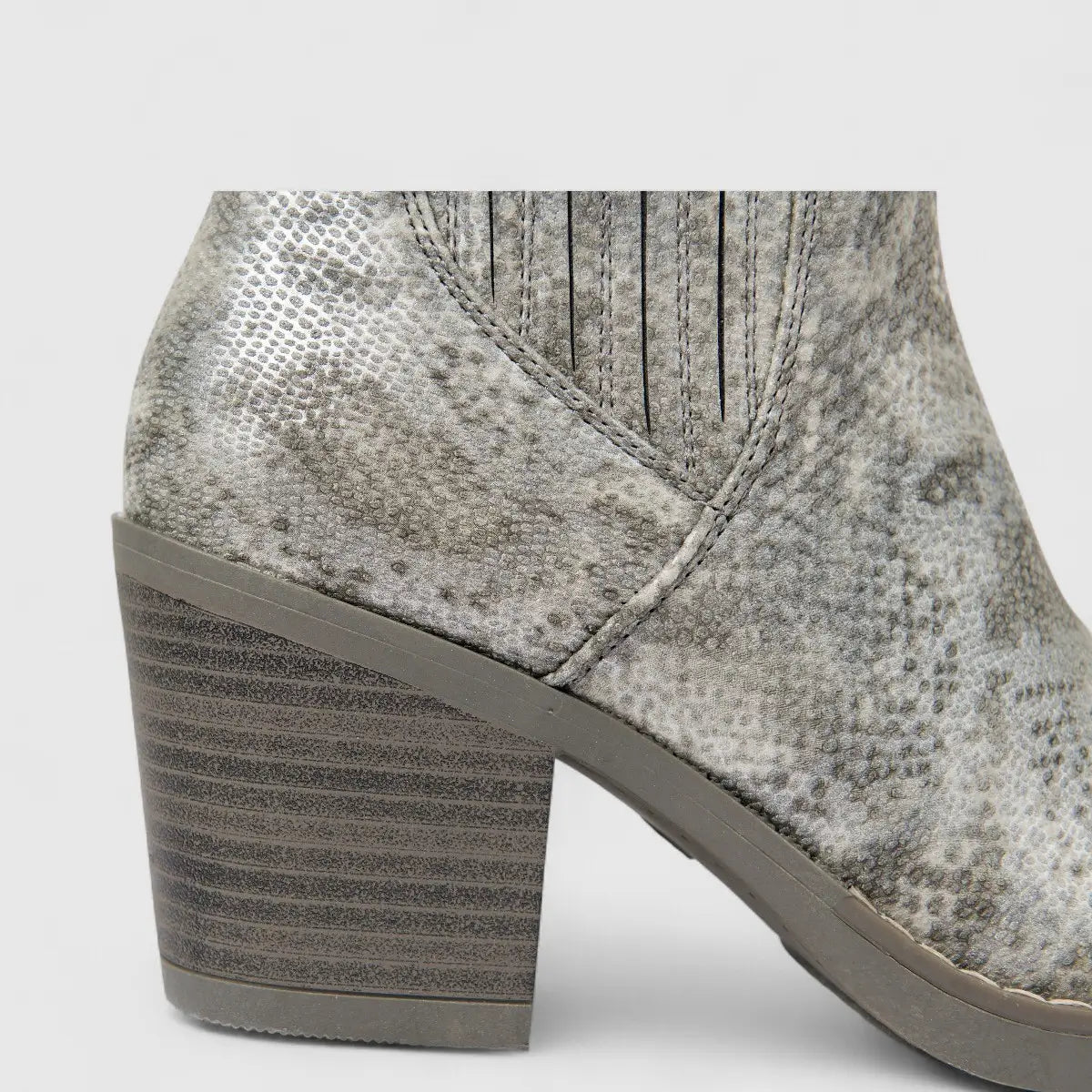 Hush Puppies Soft Style Soft Karen Ladies Ankle Block Heel Boot SSL01440 Metallic Grey DK1