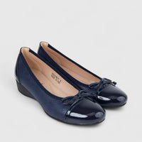 Hush Puppies Soft Style Soft Rishon Bow Ladies Comfort Wedge SSL01617 Navy SS350