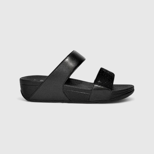 Fit Flop Ladies Comfort Sandal Lulu Crystal Embellished Slide EC4-090 Black FP108