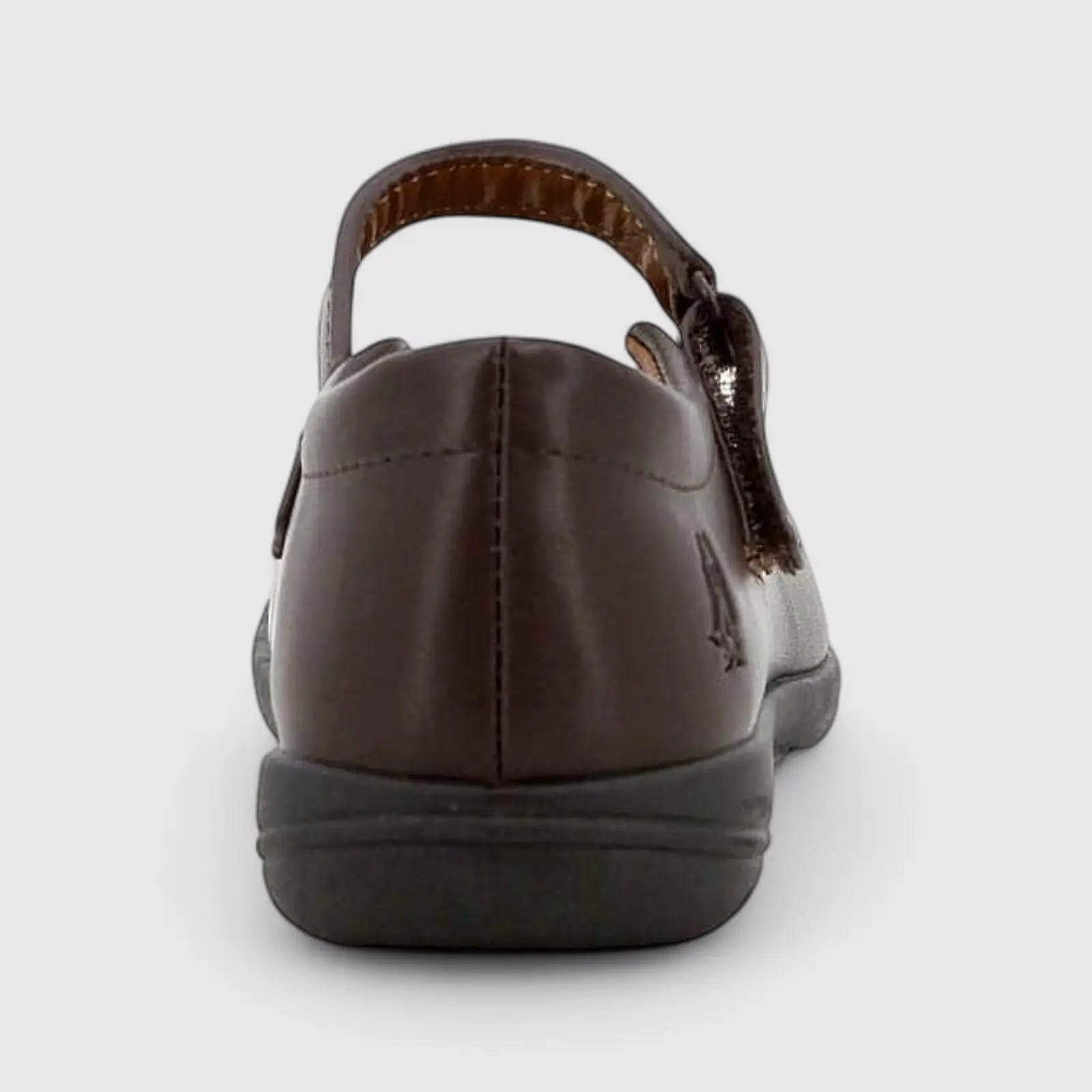 Scarlett Girls Kids (UK9 TO UK1) Mary Jane Velcro School Shoe HPK00015 Brown HG3