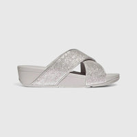 Fit Flop Ladies Comfort Sandal Lulu Glitter Dust Slide IK6-011 Silver FP130