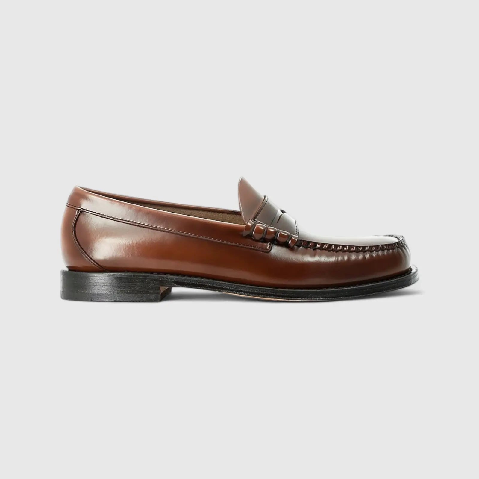 Bass Men's Loafer Weejun Larson Moc Penny BA11010 Mid Brown BF9