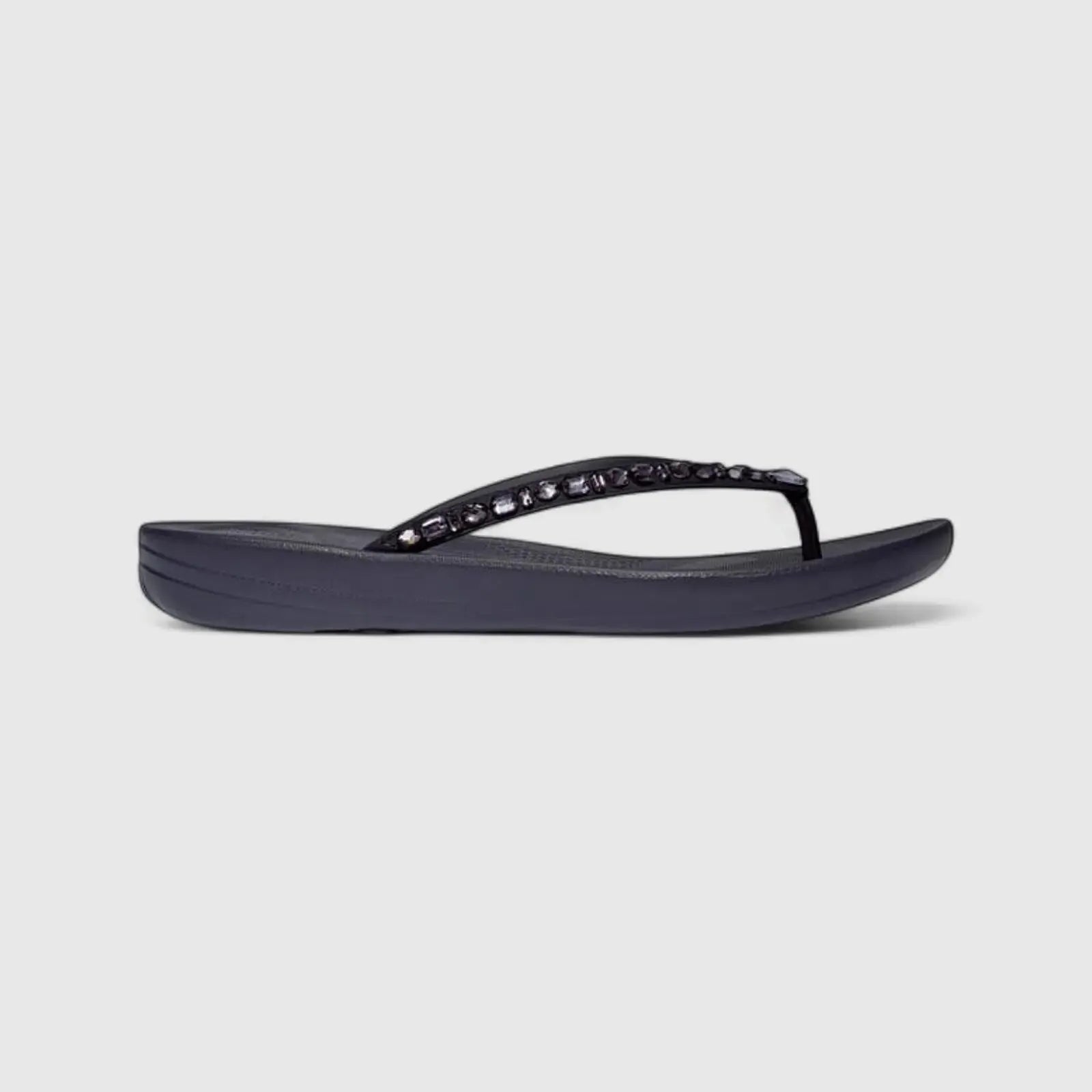 Fit Flop Ladies Comfort Flip Flop I Qushion Multi Crystal JC8-399 Navy FP101