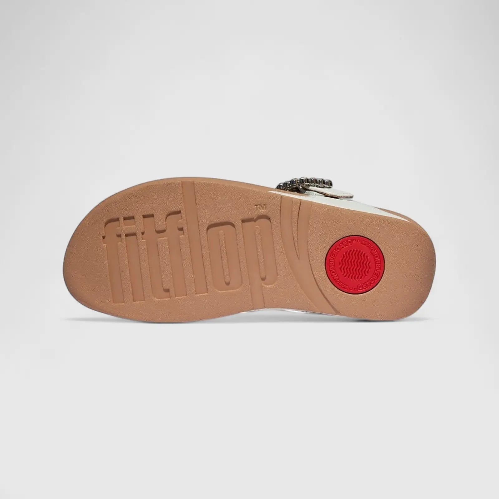 Fit Flop Ladies Comfort Sandal Lulu Crystal Buckle E1D-194 White FP99