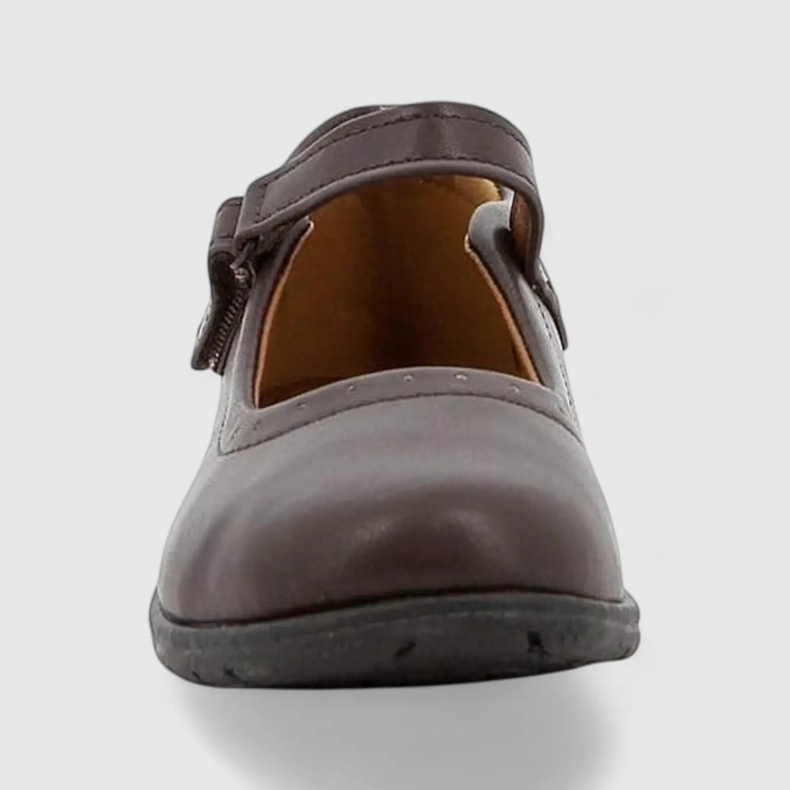 Scarlett Girls Youths (UK2 TO UK9) Mary Jane Velcro School Shoe HPY00010 Brown HG4