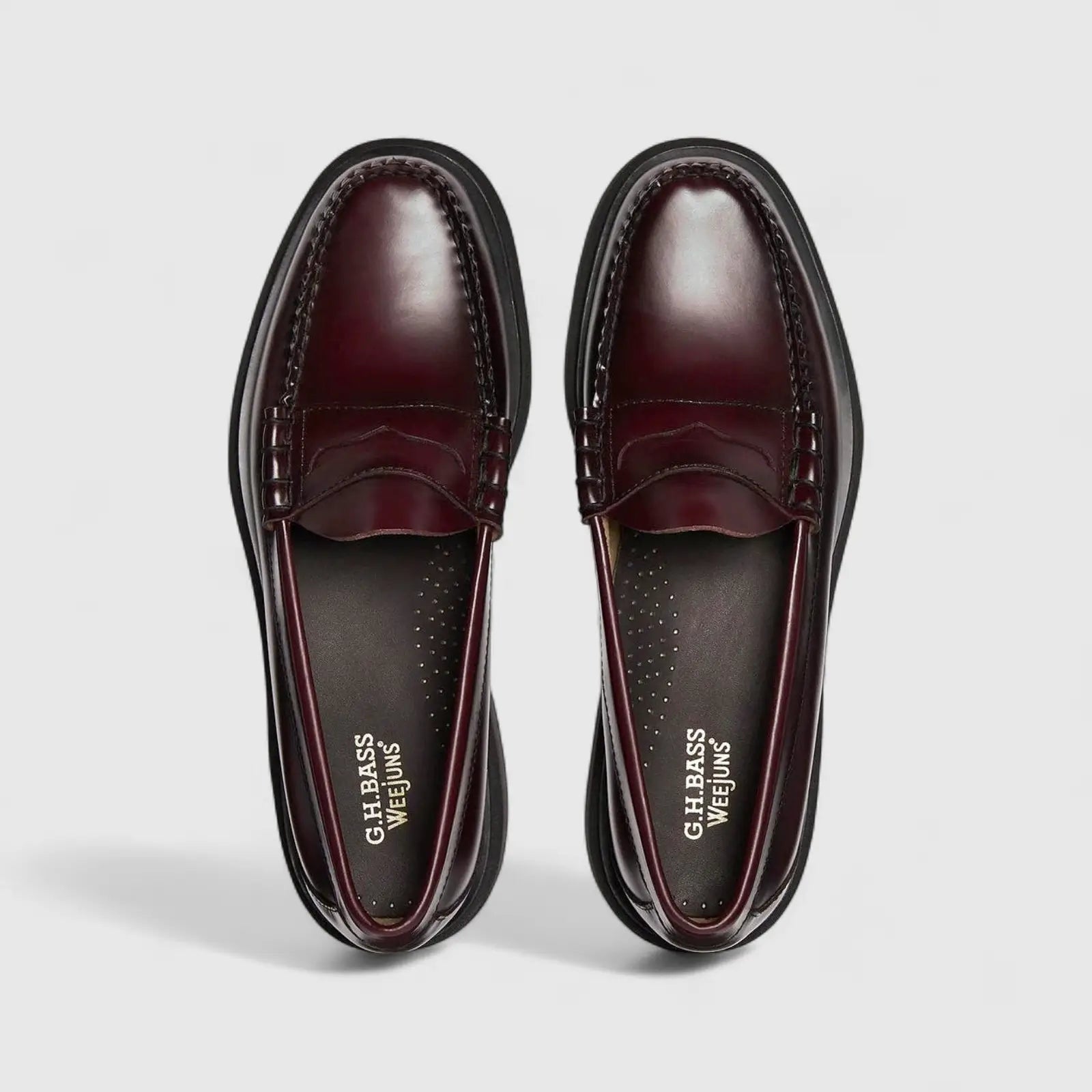 Bass Men's Loafer Weejun Step Larson Moc Penny BA11610A Wine BF2