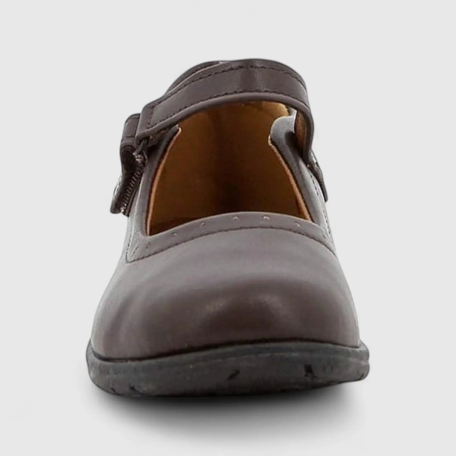 Scarlett Girls Kids (UK9 TO UK1) Mary Jane Velcro School Shoe HPK00015 Brown HG3