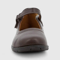 Scarlett Girls Kids (UK9 TO UK1) Mary Jane Velcro School Shoe HPK00015 Brown HG3