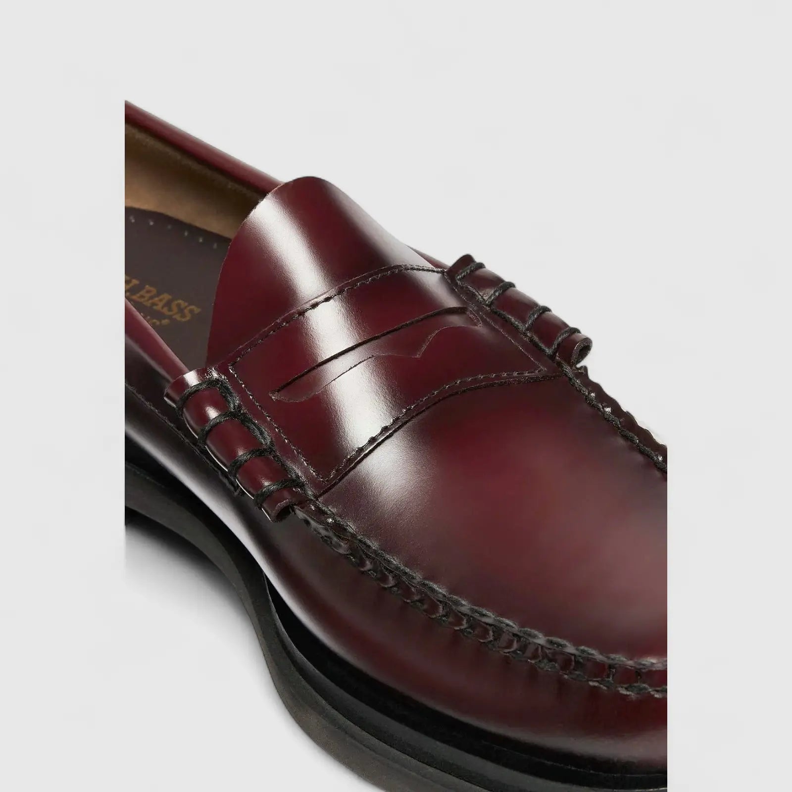 Bass Men's Loafer Weejun Step Larson Moc Penny BA11610A Wine BF2