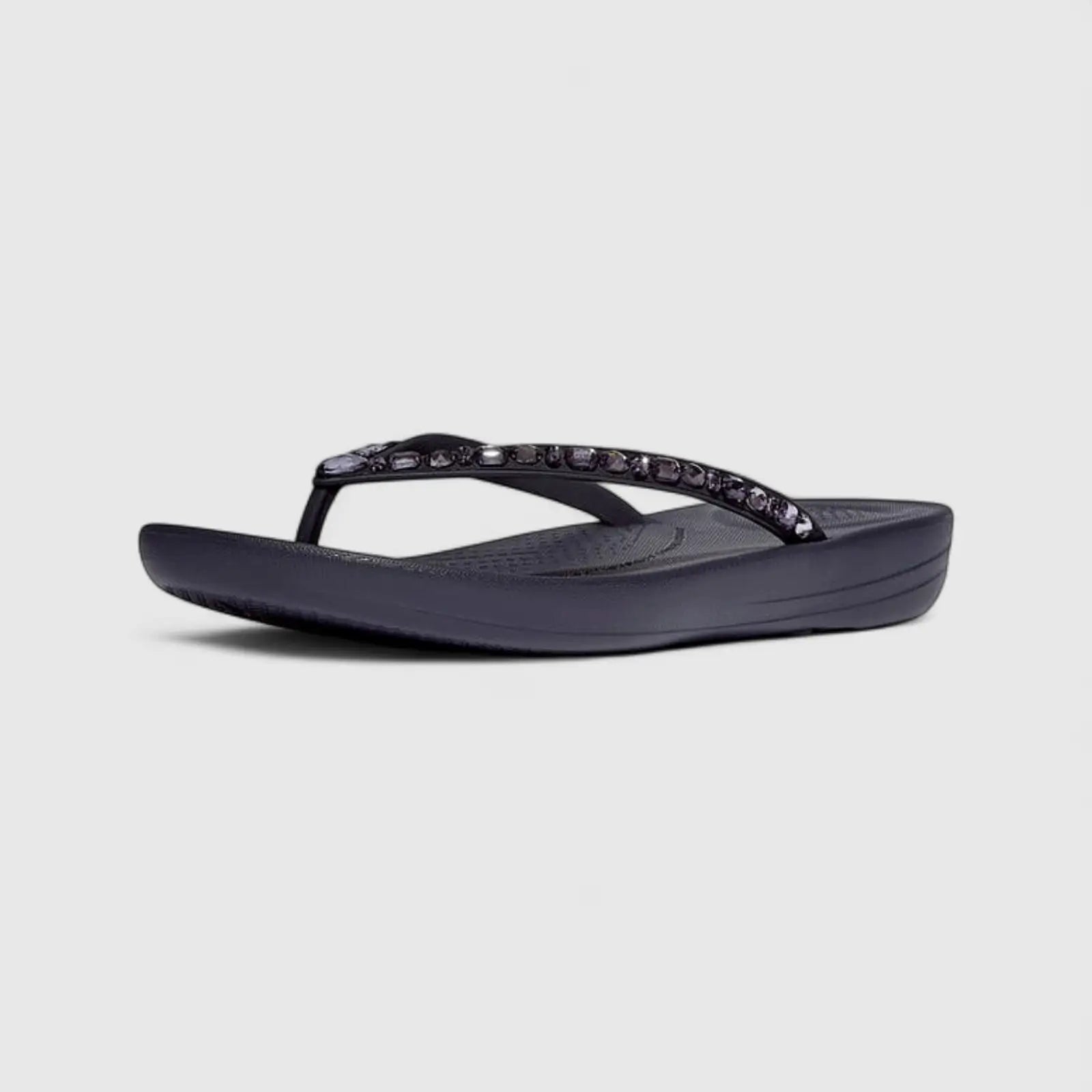 Fit Flop Ladies Comfort Flip Flop I Qushion Multi Crystal JC8-399 Navy FP101