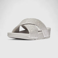 Fit Flop Ladies Comfort Sandal Lulu Glitter Dust Slide IK6-011 Silver FP130