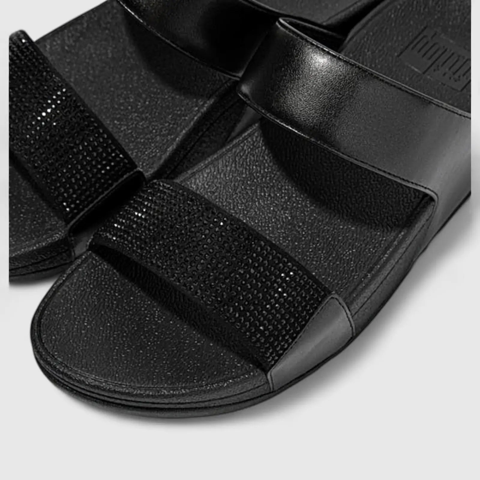 Fit Flop Ladies Comfort Sandal Lulu Crystal Embellished Slide EC4-090 Black FP108