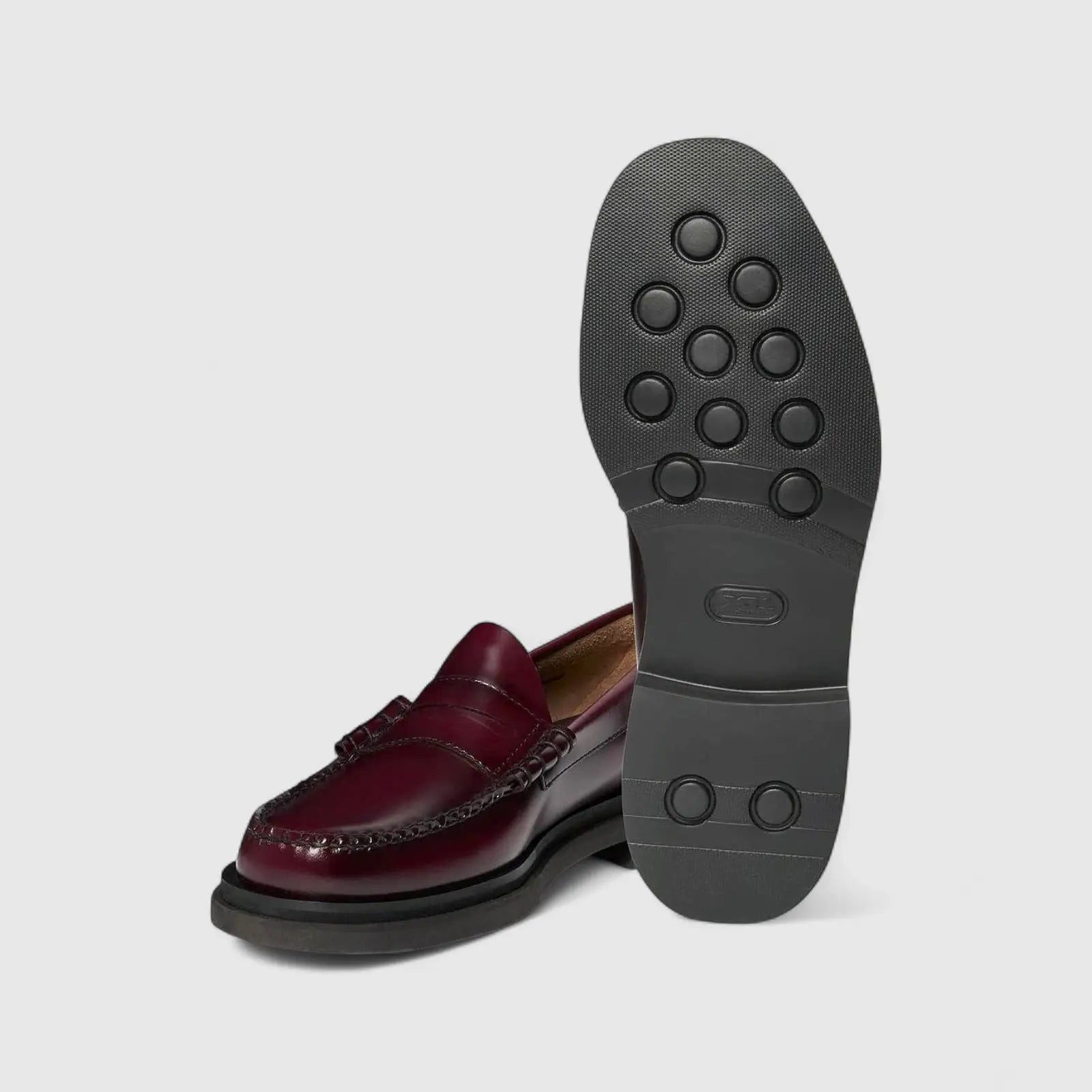 Bass Men's Loafer Weejun Step Larson Moc Penny BA11610A Wine BF2