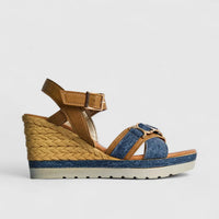 Inblu Ladies Comfort Espadrille Wedge FG000041 Camel AL42