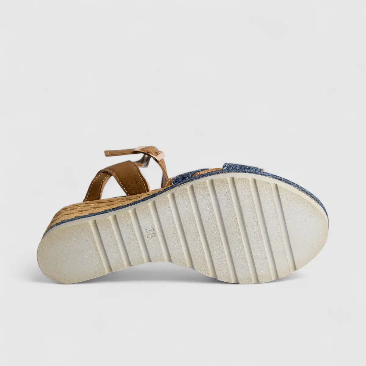 Inblu Ladies Comfort Espadrille Wedge FG000041 Camel AL42