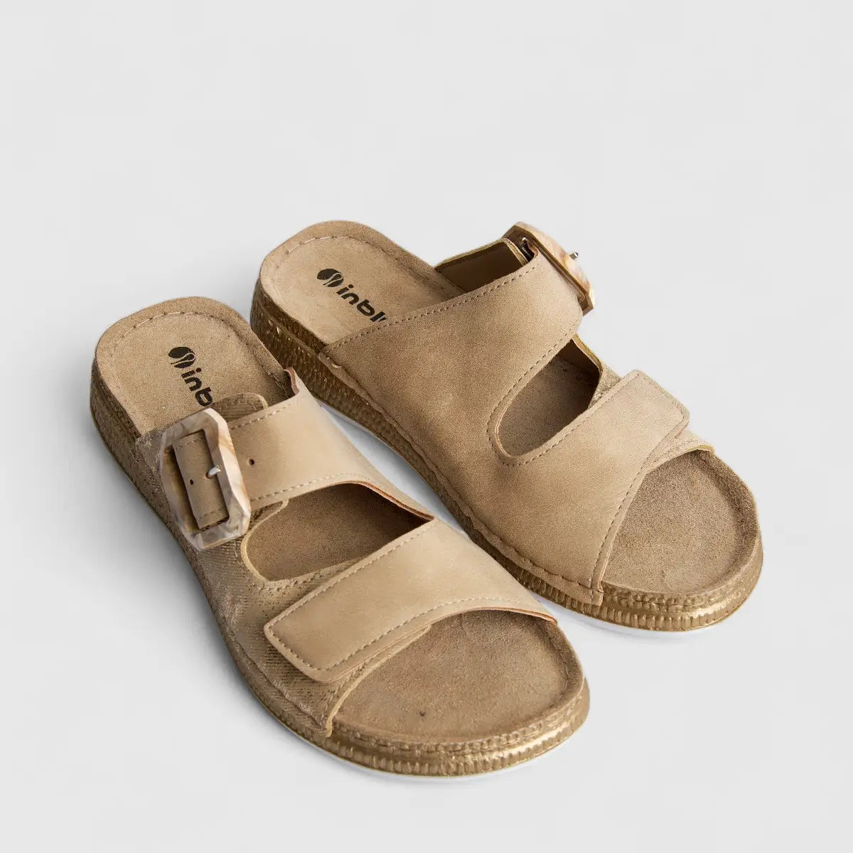Inblu Ladies Comfort Push In Sandal MK000013 Sand AL50