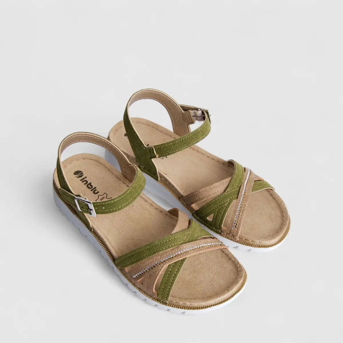 Inblu Ladies Comfort Sandal CN000048 Green Multi AL39