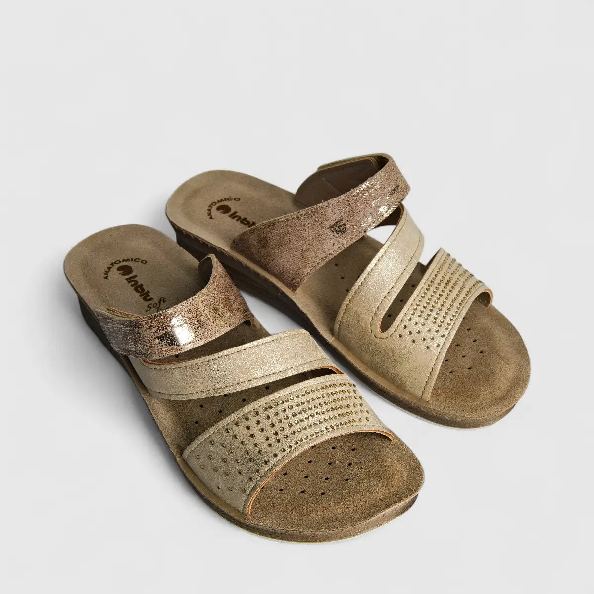 Inblu Ladies Comfort Push In Sandal FC000062 Sand AL28