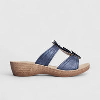 Inblu Ladies Comfort Push In Sandal GL000064 Blue AL27