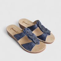 Inblu Ladies Comfort Push In Sandal GL000064 Blue AL27