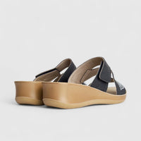 Inblu Ladies Comfort Push In Sandal SE000017 Black AL30