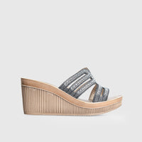 Inblu Ladies Comfort Slip On Wedge AS000038 Black AL44