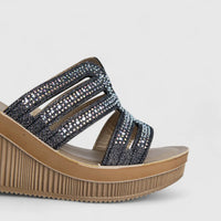 Inblu Ladies Comfort Slip On Wedge AS000038 Black AL44