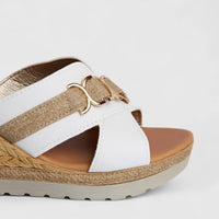 Inblu Ladies Comfort Slip On Wedge FG000040 White AL41