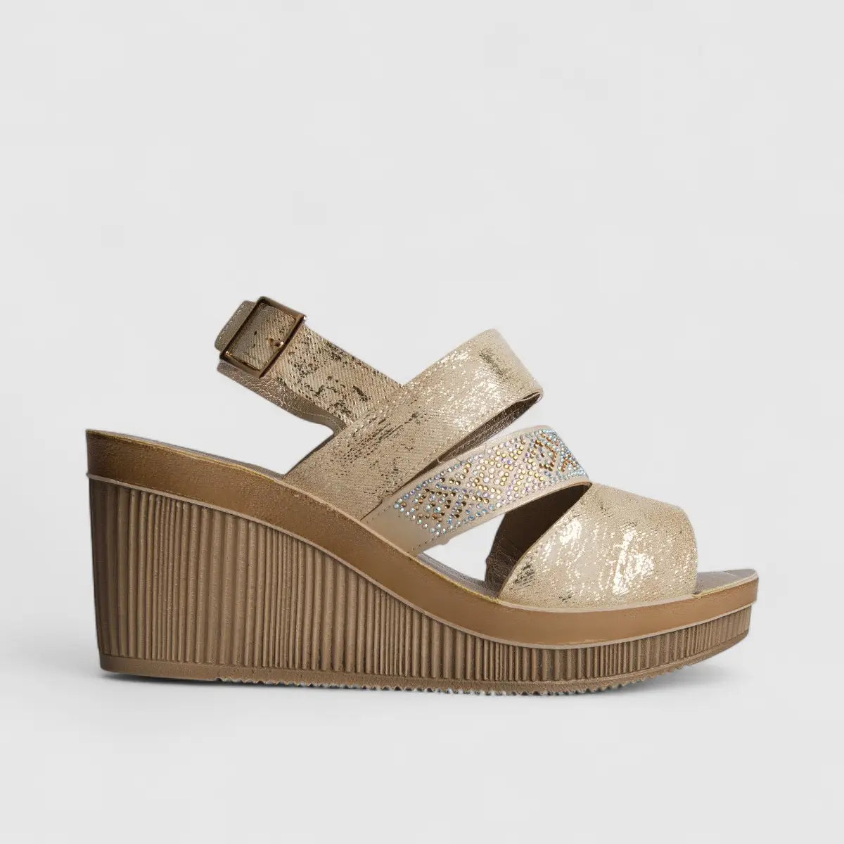 Inblu Ladies Comfort Wedge AS000041 Platinum AL43