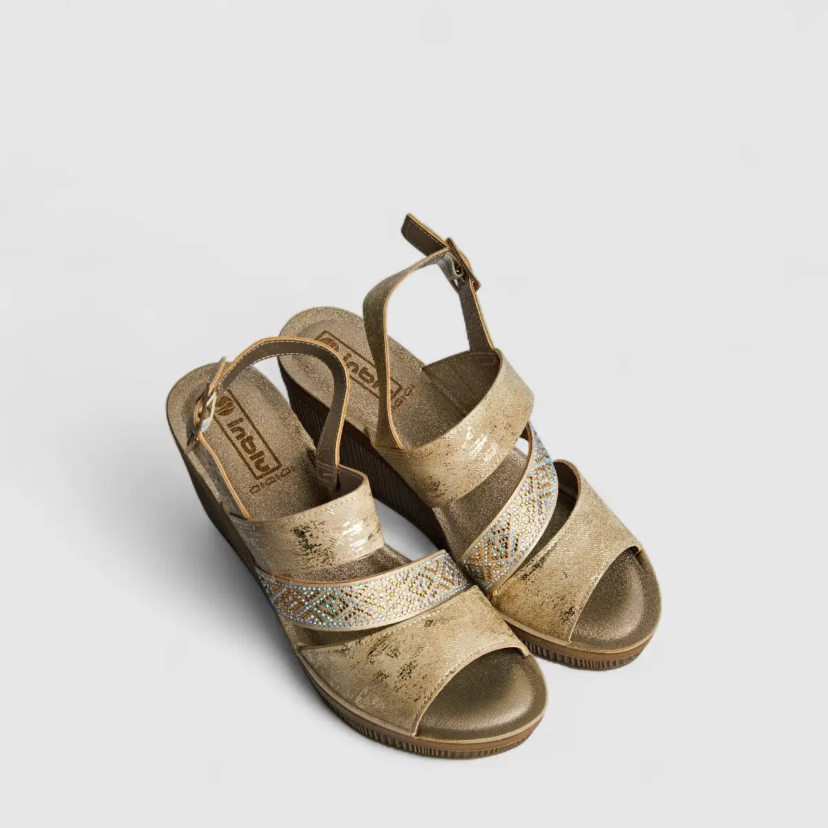 Inblu Ladies Comfort Wedge AS000041 Platinum AL43
