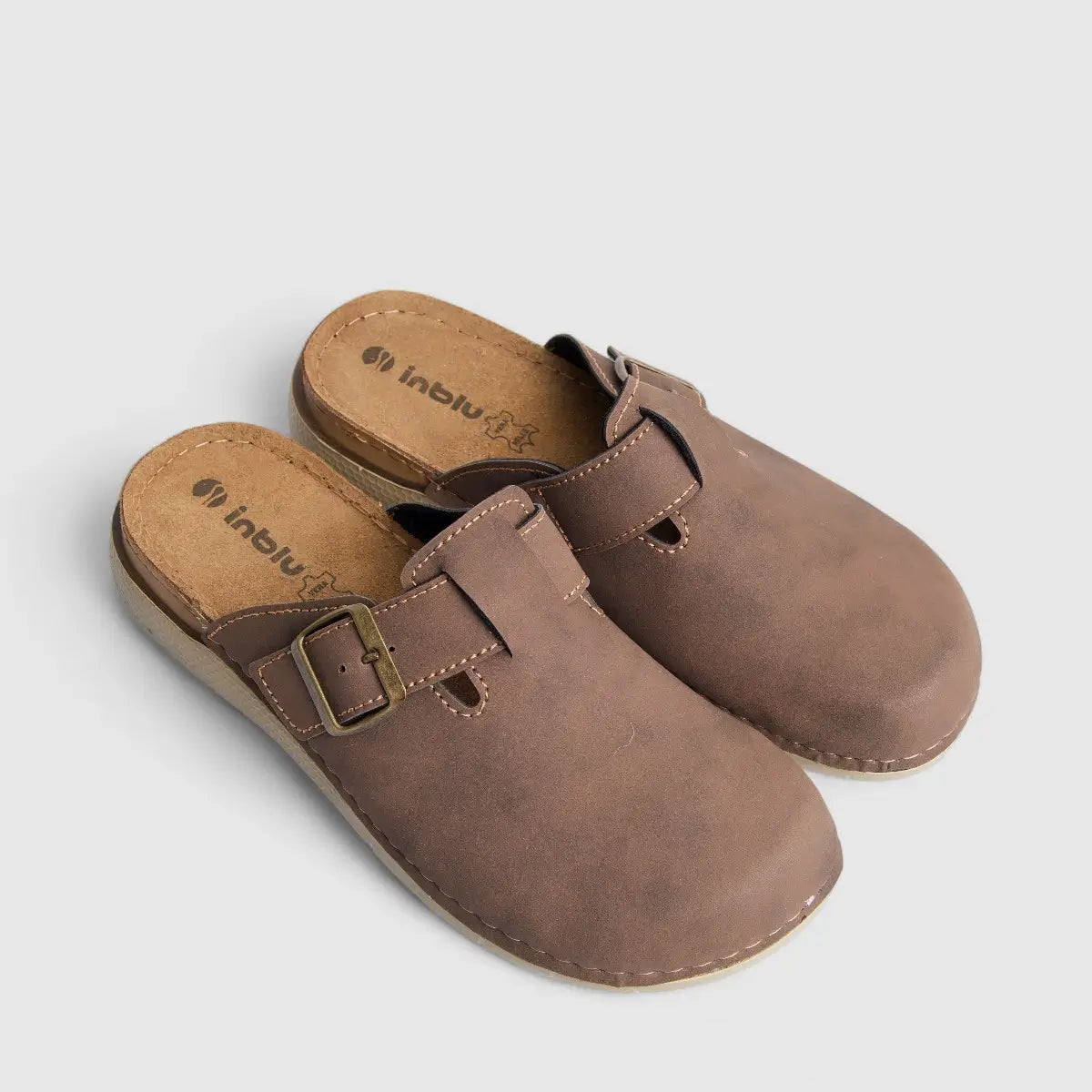 Inblu Men's Comfort Clog VI000012 Dark Brown AM20