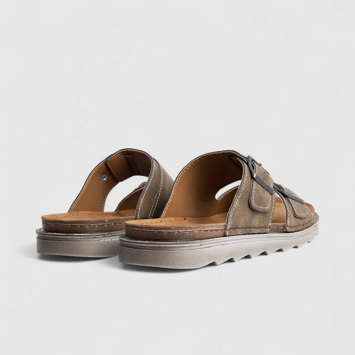 Inblu Men's Comfort Push In Sandal BU000016 Brown AM19