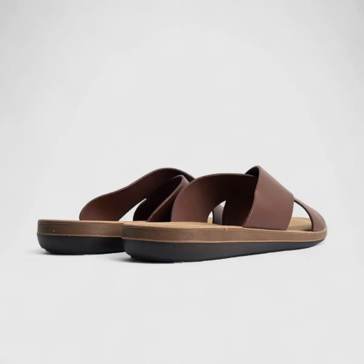 Inblu Men's Comfort Push In Sandal DA000026 Dark Brown AM22