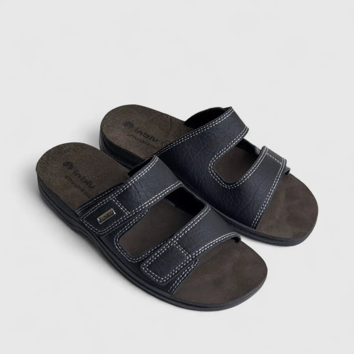 Inblu Men's Comfort Push In Sandal TG000006 Black AM17