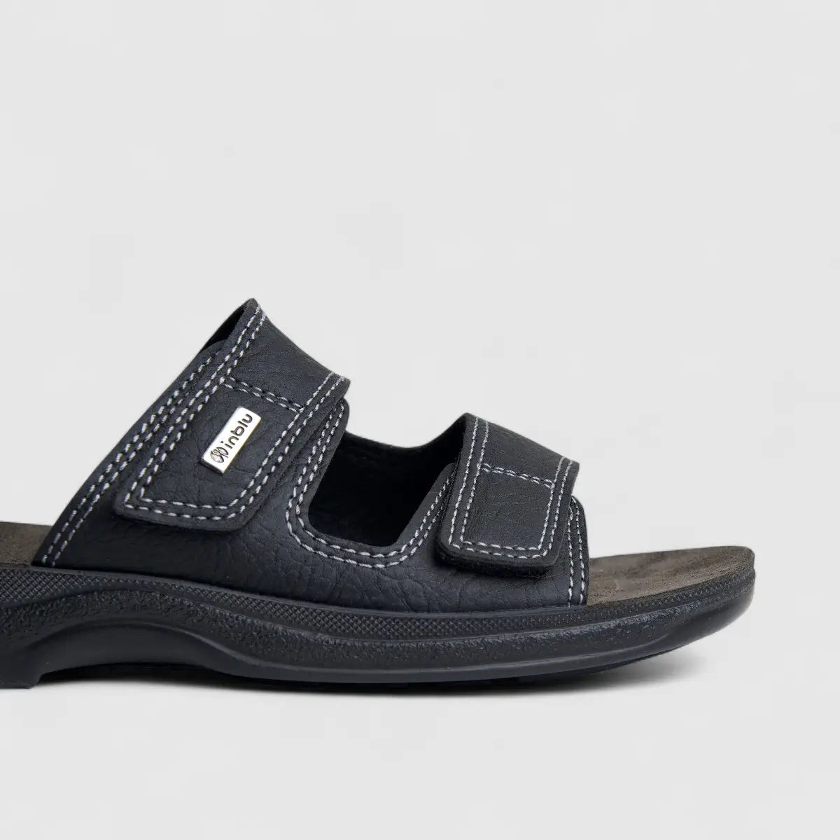 Inblu Men's Comfort Push In Sandal TG000006 Black AM17