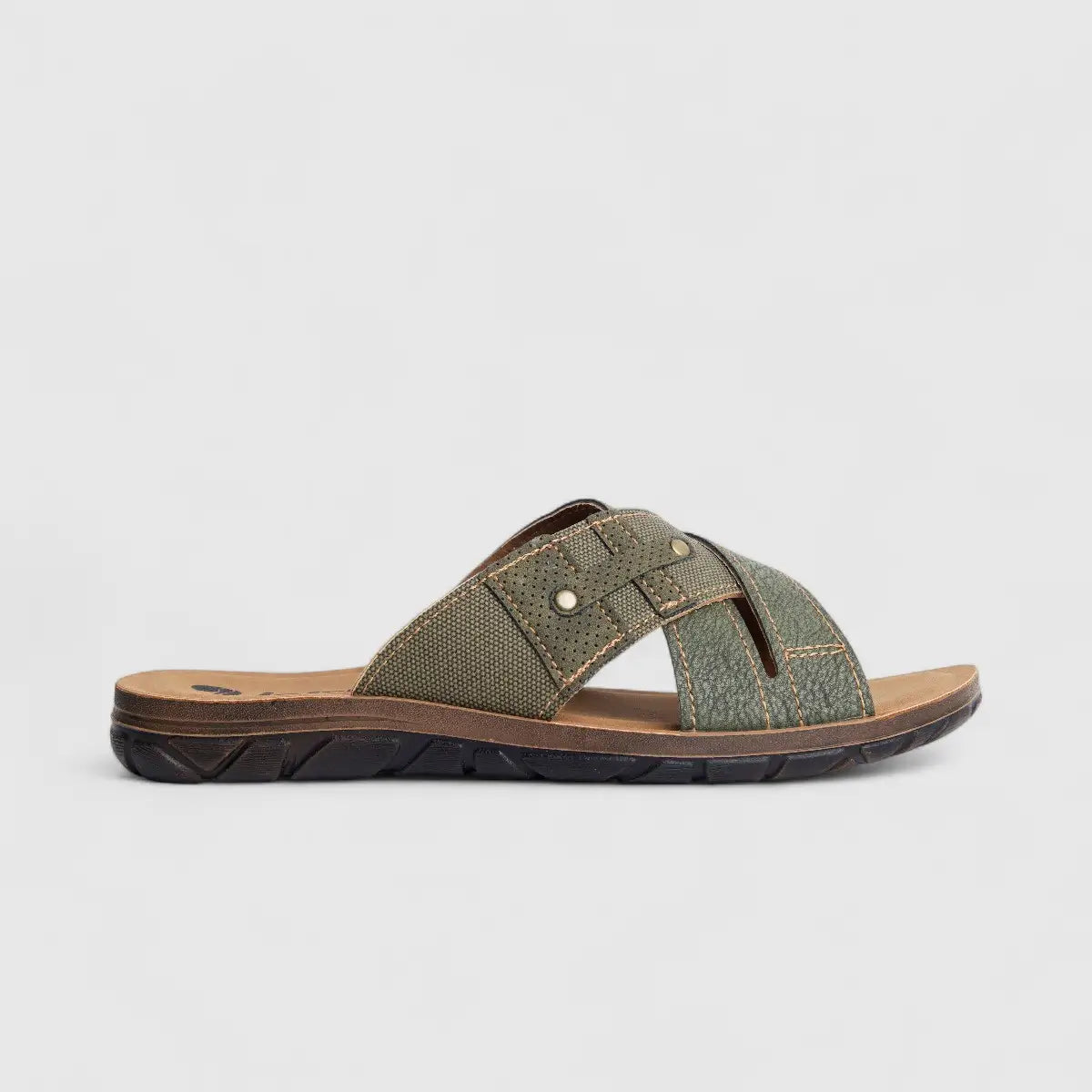 Inblu Men's Comfort Push In Sandal VT000009 Green AM13