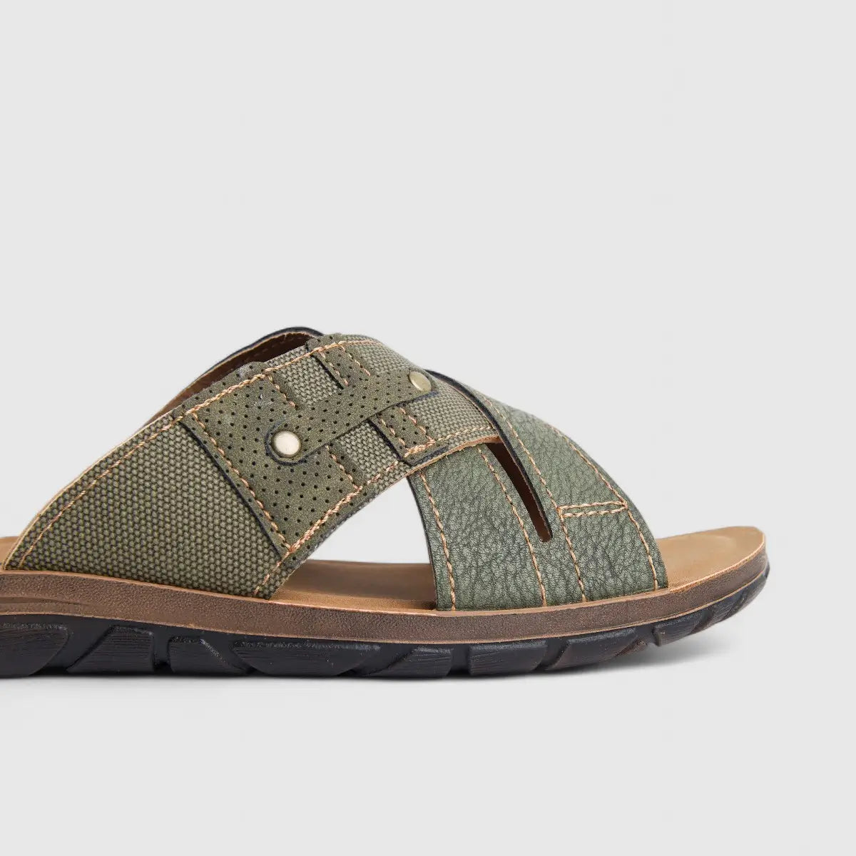 Inblu Men's Comfort Push In Sandal VT000009 Green AM13