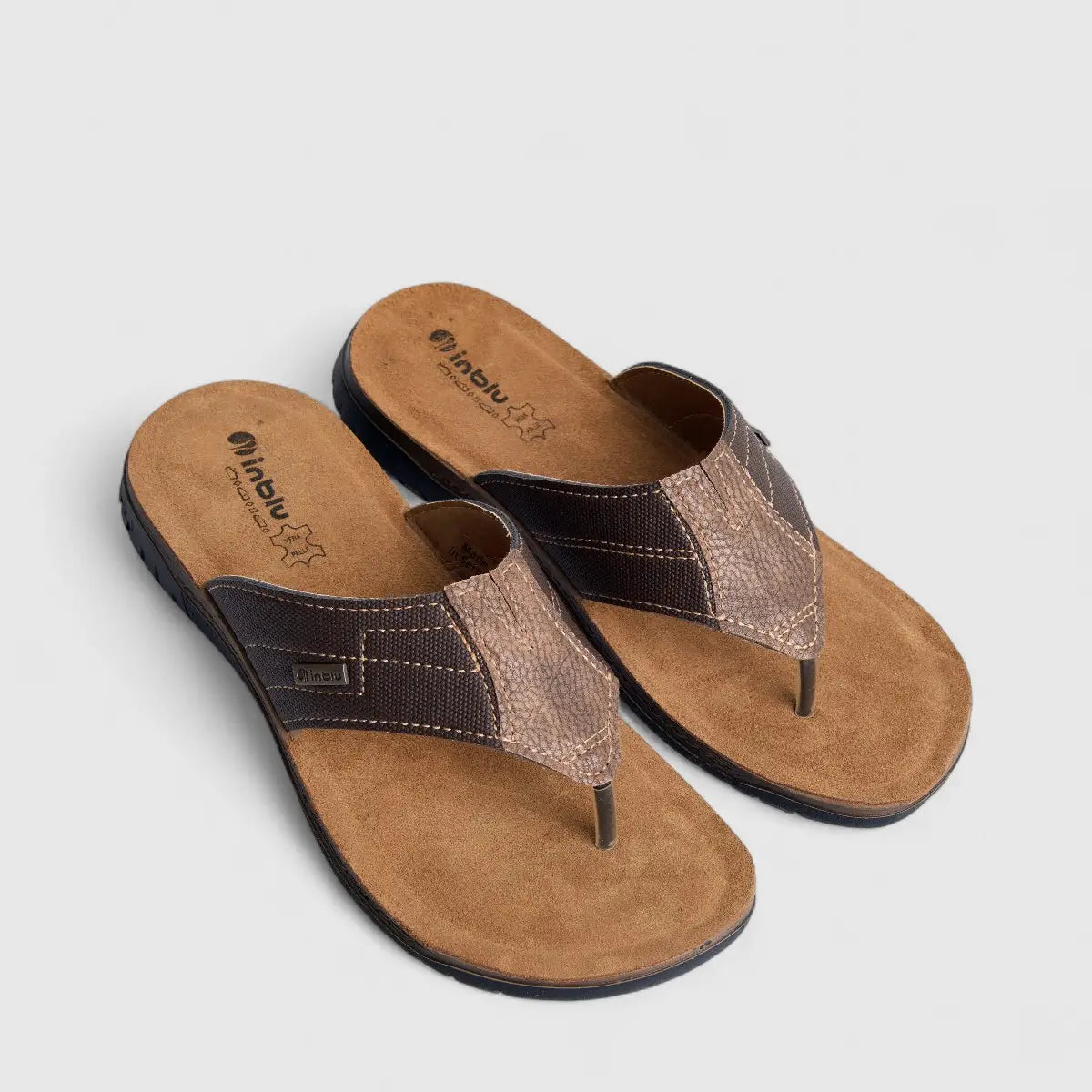 Inblu Men's Comfort Sandal ID000017 Dark Brown AM15