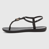 Ipanema Class Luma GIL27428 black T-strap sandal for women, featuring a braided upper and a prominent gold circular