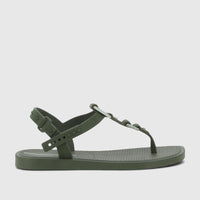 Ipanema Class Urbane Sandal GIL83766 in green with adjustable ankle strap and thong toe detail