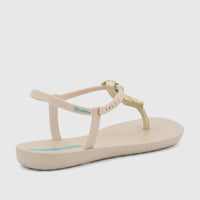 Ipanema Fundo Do Mar Sandal GIL84015 in beige and gold, featuring a braided thong strap and adjustable ankle strap, shown in