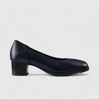 Isabella Comfort Block Heel Court Navy 01357/2 Heels | familyshoecentre