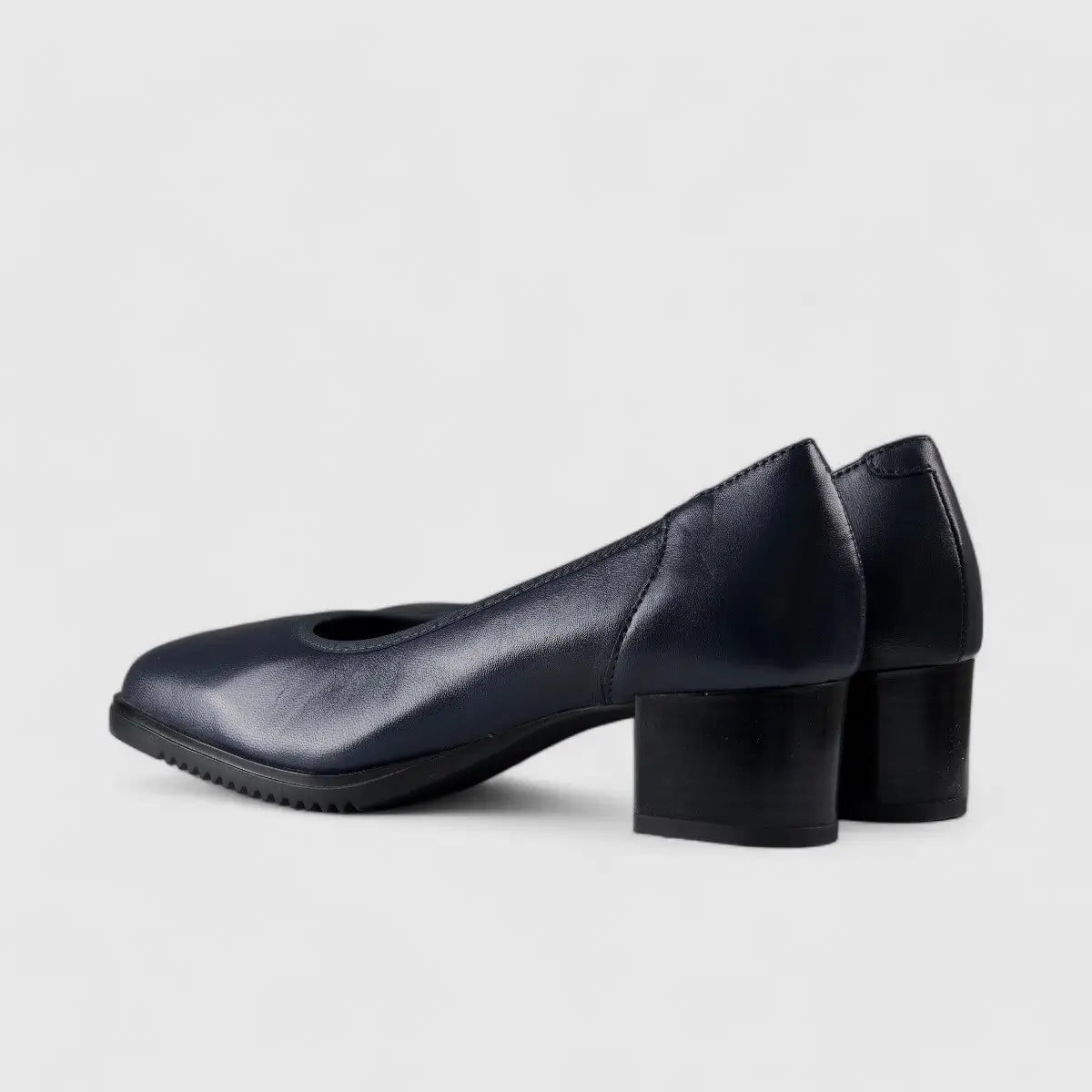 Isabella Comfort Block Heel Court Navy 01357/2 Heels | familyshoecentre