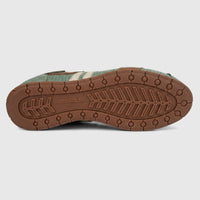 Kamo-Gutsu Men's Tifo 030 Icaro Salvia green multi leather sneaker, showcasing the brown sole and tread pattern.