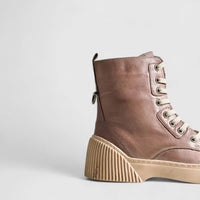 Karyoka Comfort Leather Boots 3107 Beige Boots | familyshoecentre