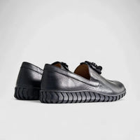Karyoka Comfort Leather Casual 3060 Black Oxfords | familyshoecentre