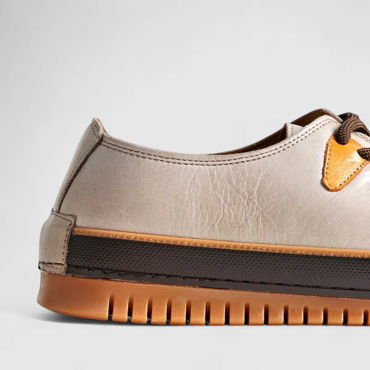 Karyoka Comfort Leather Casual 5015 Beige Oxfords | familyshoecentre