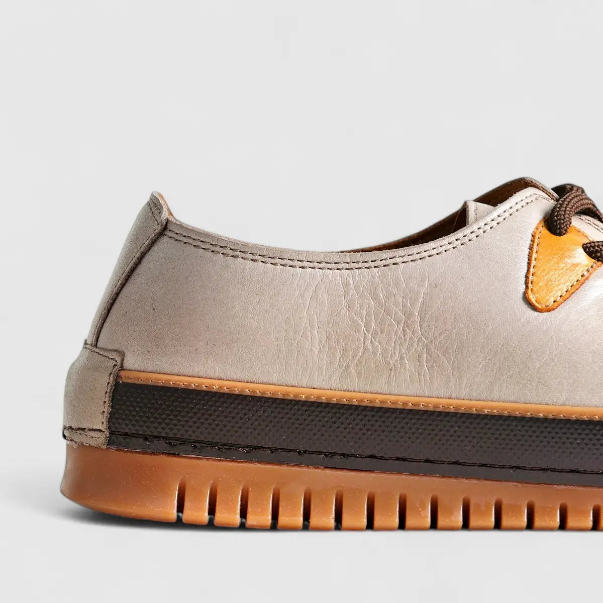 Karyoka Comfort Leather Casual 5015 Beige Oxfords | familyshoecentre