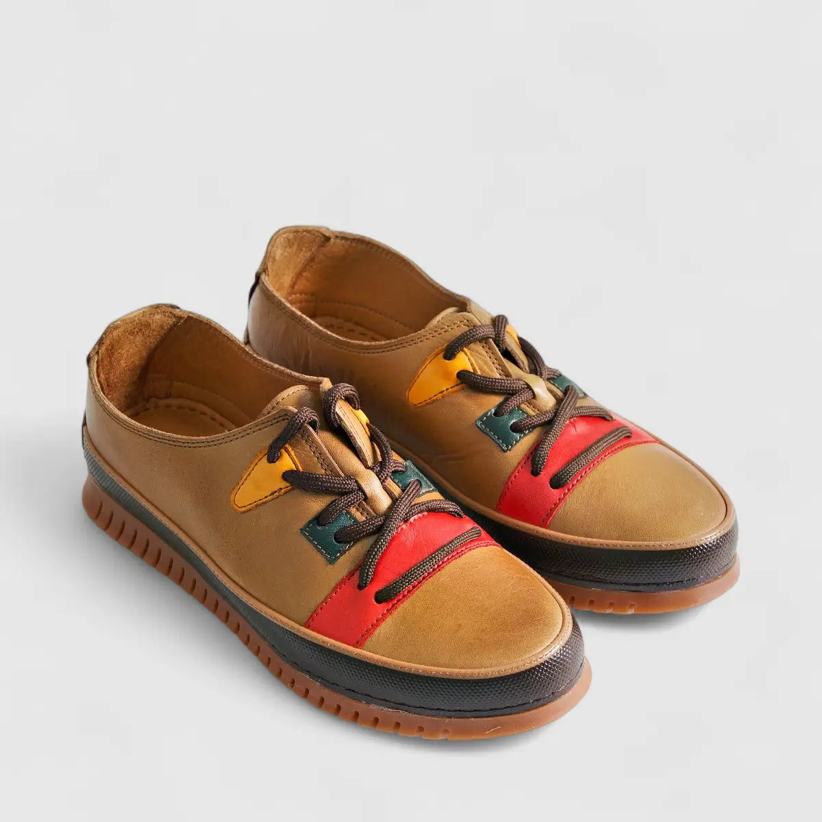 Karyoka Comfort Leather Casual 5015 Brown Oxfords | familyshoecentre