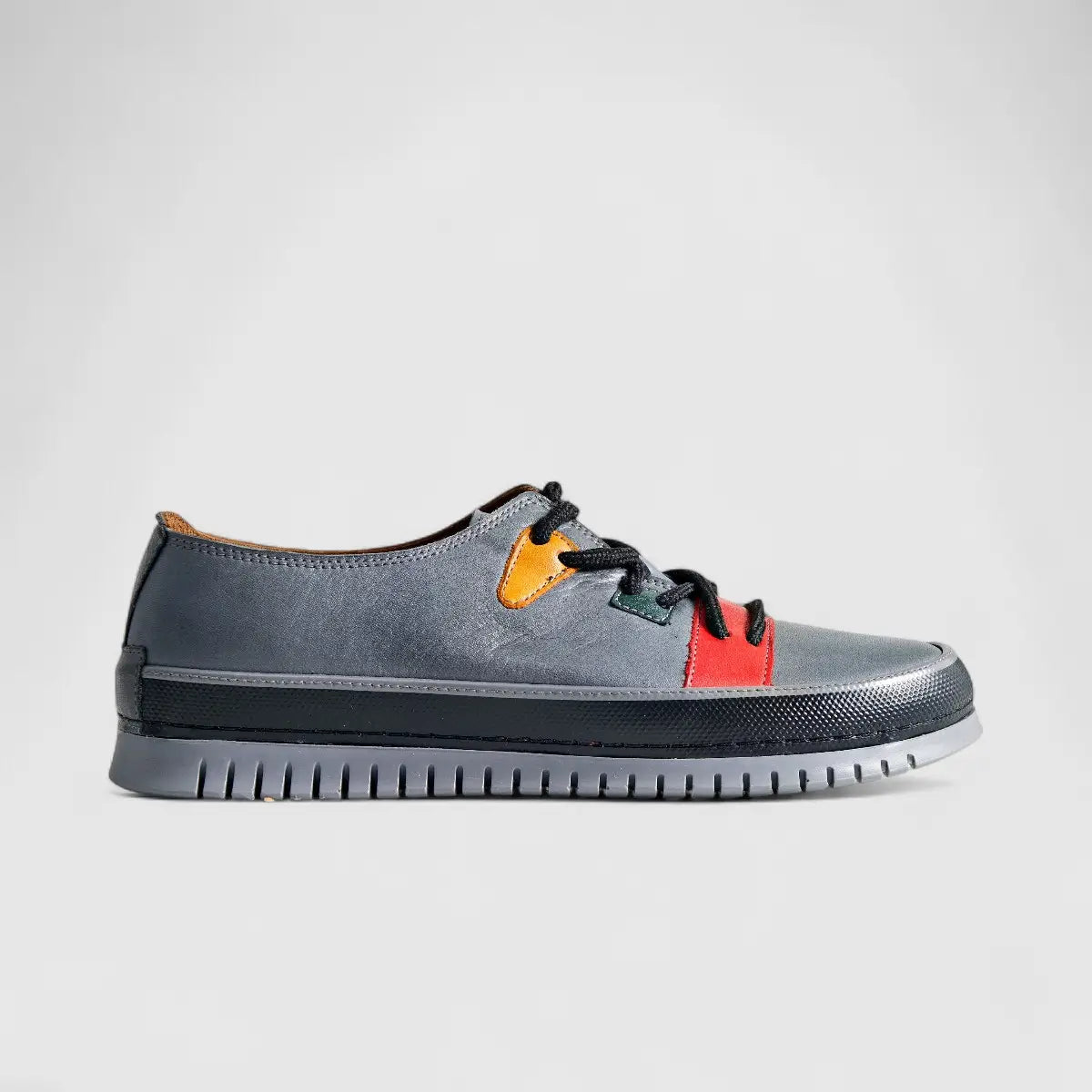 Karyoka Comfort Leather Casual 5015 Grey Oxfords | familyshoecentre